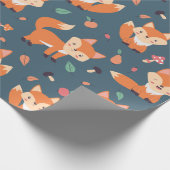 Papier Cadeau Motif animal du renard orange (Coin)