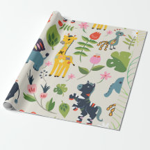 Motif animal Jungle Pastel Leaf