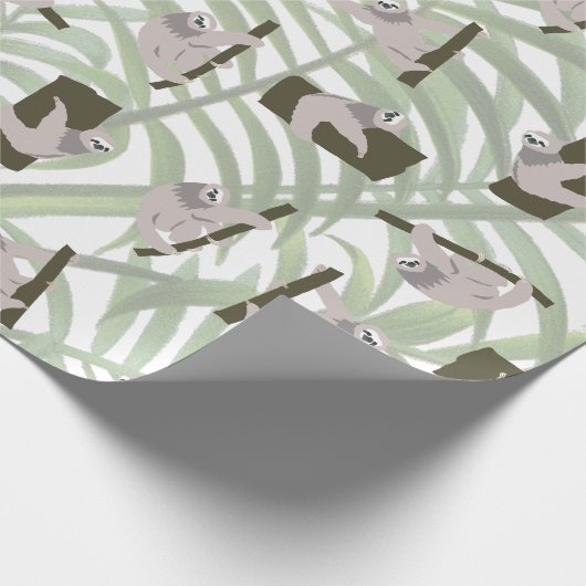 Papier Cadeau Motif animal mignon Sloth en forêt sauvage (Coin)