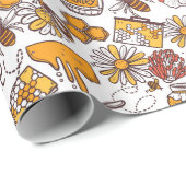 Papier Cadeau Motif apicole (Coin rond)