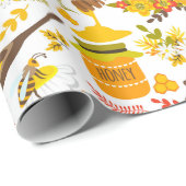 Papier Cadeau Motif apicole (Coin rond)