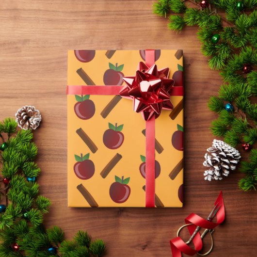 Papier Cadeau Motif Apple Cinnamon (Cadeau de vacances)
