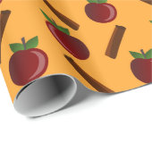 Papier Cadeau Motif Apple Cinnamon (Coin rond)