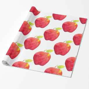 Papier Cadeau Motif Apple couleur rouge