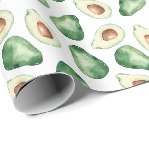 Papier Cadeau Motif Aquarelle Avocado