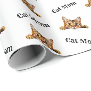 Papier Cadeau Motif aquarelle Bengal en Cat Mom