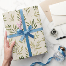 Motif aquarelle de branche d'olive beige olive dou
