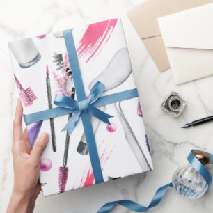 Papier Cadeau Motif aquarelle de cosmétiques