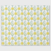 Papier Cadeau Motif aquarelle de tranches de citron (Plat)