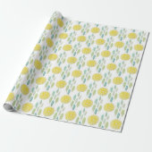 Papier Cadeau Motif aquarelle de tranches de citron (Déroulé)