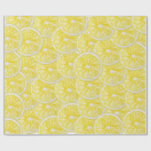 Papier Cadeau Motif aquarelle de tranches de citron (Plat)