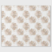 Papier Cadeau Motif aquarelle désert herbe séchée pampas boho (Plat)