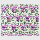 Papier Cadeau Motif aquarelle floral frais d'été (Plat)