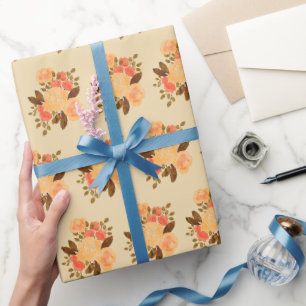 Papier Cadeau Motif aquarelle florale pastel vintage