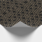 Papier Cadeau Motif arabe en or noir (Coin)