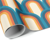 Papier Cadeau Motif arc-en-ciel Arche rétro coloré (Coin rond)