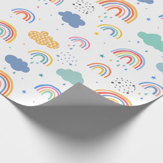 Papier Cadeau Motif arc-en-ciel coloré (Coin)