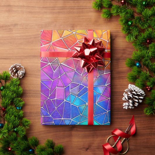 Papier Cadeau Motif arc-en-ciel en verre tendu (Cadeau de vacances)