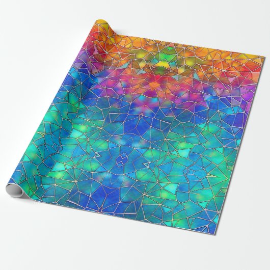 Papier Cadeau Motif arc-en-ciel en verre tendu (Déroulé)