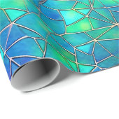 Papier Cadeau Motif arc-en-ciel en verre tendu (Coin rond)