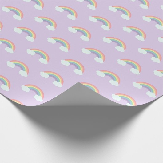 Papier Cadeau Motif arc-en-ciel et nuages (Coin)