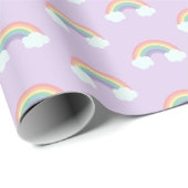 Papier Cadeau Motif arc-en-ciel et nuages (Coin rond)