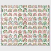 Papier Cadeau Motif arc-en-ciel moderne de Noël festif (Plat)