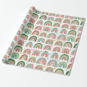 Papier Cadeau Motif arc-en-ciel moderne de Noël festif (Déroulé)