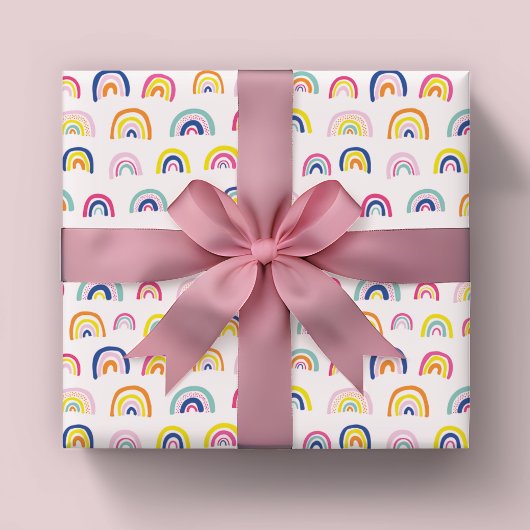 Papier Cadeau Motif arc-en-ciel pour enfants mignons