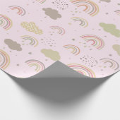 Papier Cadeau Motif arc-en-ciel rose et beige (Coin)