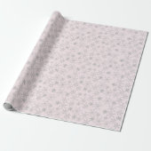 Papier Cadeau Motif argenté de flocon de neige l'hiver rose de (Déroulé)