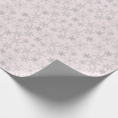 Papier Cadeau Motif argenté de flocon de neige l'hiver rose de (Coin)