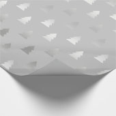 Papier Cadeau motif argenté moderne élégant d'arbre de Noël (Coin)