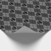 Papier Cadeau Motif Argyle Alien Noir et Gris (Coin)