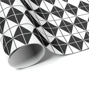 Papier Cadeau Motif Argyll Noir et Blanc
