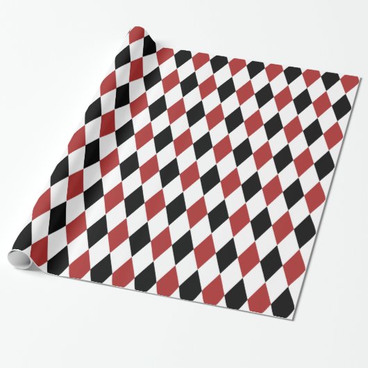 Papier Cadeau Motif arlequin noir et bourguignon (Déroulé)
