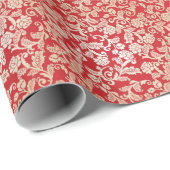 Papier Cadeau Motif arrière - plan Damask (Coin rond)