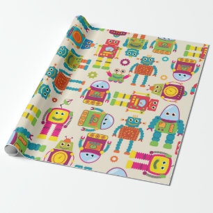Papier Cadeau Motif Arrière - plan sans couture avec Joli Rob