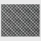 Papier Cadeau Motif Art déco argenté et diamant noir (Plat)