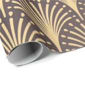 Papier Cadeau Motif Art déco. Arrière - plan doré sans couture. (Coin rond)
