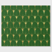 Papier Cadeau Motif Art Déco Art Déco Or Vert (Plat)