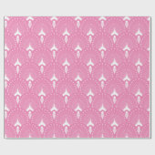 Papier Cadeau Motif art déco blanc et rose (Plat)