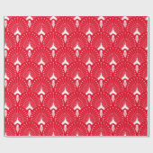 Papier Cadeau Motif art déco blanc et rouge (Plat)