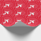Papier Cadeau Motif art déco blanc et rouge (Coin)