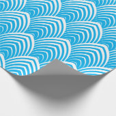 Papier Cadeau Motif art déco blanc sur arrière - plan bleu (Coin)