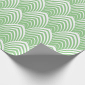Papier Cadeau Motif art déco blanc sur arrière - plan vert (Coin)