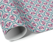 Papier Cadeau Motif art déco coloré. (Coin rond)