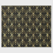 Papier Cadeau Motif Art déco Gold et Black gram (Plat)