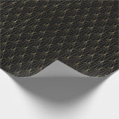 Papier Cadeau Motif Art déco noir et or (Coin)