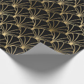 Papier Cadeau Motif Art déco noir et or (Coin)